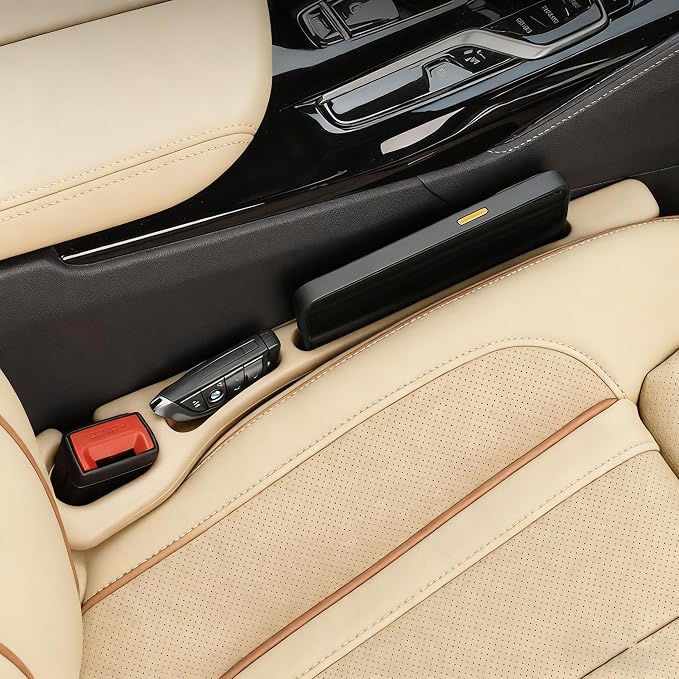 YLXGT Car Seat Gap Filler Organizer Universal for Car SUV Truck Accessories Seat Gap Plug Blocker with Storage Slot Beige 2 Pack