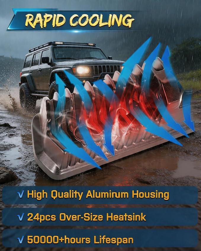 6 Inch LED Light Bar Single Row Slim 120W Flood Driving Lights 2PCS | 2PCS 12,000LM Diffusion Beam Off Road Pods with DT Wiring Harness Backup Bumper Fog Lights for Truck SUV ATV UTV Boat
