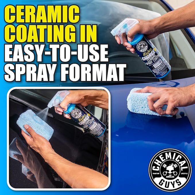 Chemical Guys WAC23016 HydroCharge High-Gloss Hydrophobic SI02 Ceramic Spray Coating (Works on Car, Truck, SUV, RV, Boat and Motorcycle Paint), 16 fl. oz, Blue | Ceramic spray coating adds high gloss, slickness and hydrophobic water beading on paint, g...