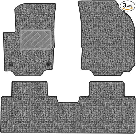 Carpet Floor Mats Fit for Chevy Equinox/GMC Terrain 2018-2024 (Not for EV) | All Weather Anti-Slip Waterproof Floor Liner - 3pcs (Gray)