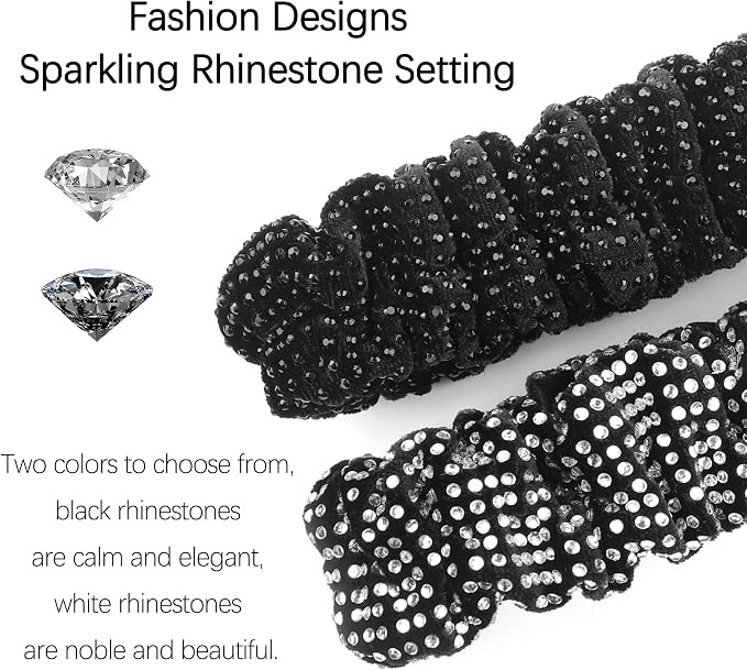 Bling Rear View Mirror Cover with Crystal Rhinestones,Fluffy Car Mirror Cover Car Decor for Women,Universal Rear View Mirror Accessories for Most Cars,SUVs,Trucks (Black Diamond)
