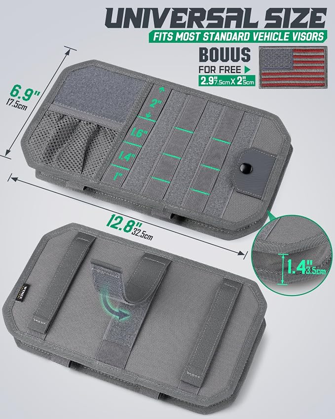 LIVANS Tactical Car Sun Visor Organizer, Fit Cars Trucks SUV Jeeps Patrols | Livans Tactical Car Sun Visor Organizer, Fit Cars Trucks Suv Jeeps Patrols