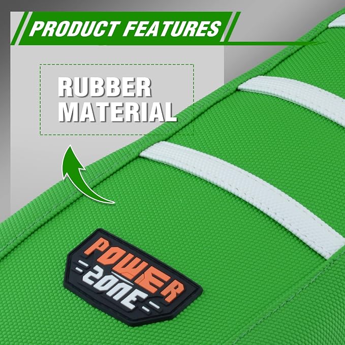 Dirt Bike Seat Cover - White Stripe Universial Seat Cover for Dirt Bike - Motorcycle Motorcross Enduro Seat Covers (Green)