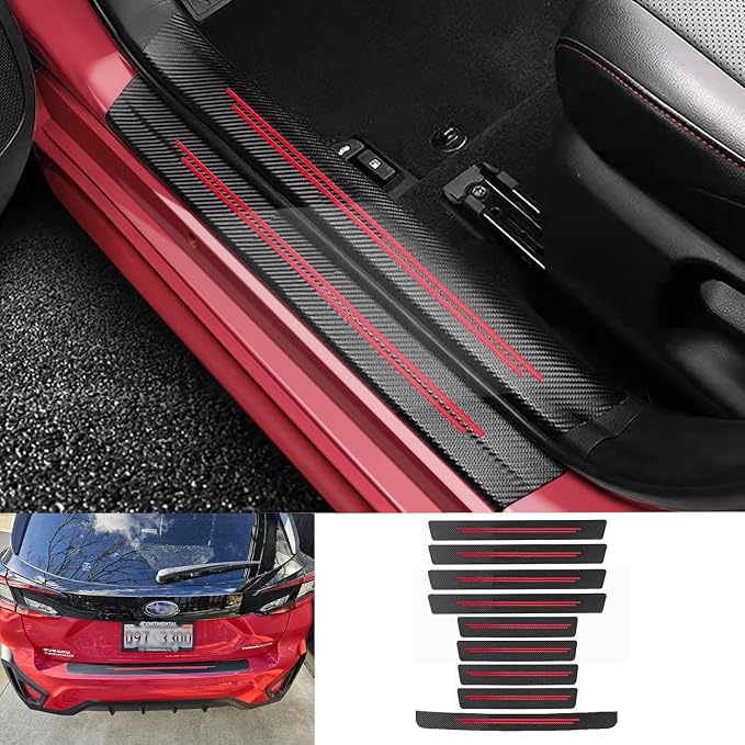 Door sill Protector, Door sill Scratch Protection (Suitable for Most car Models) Anti-Scratch Protection Strips（9PC red）