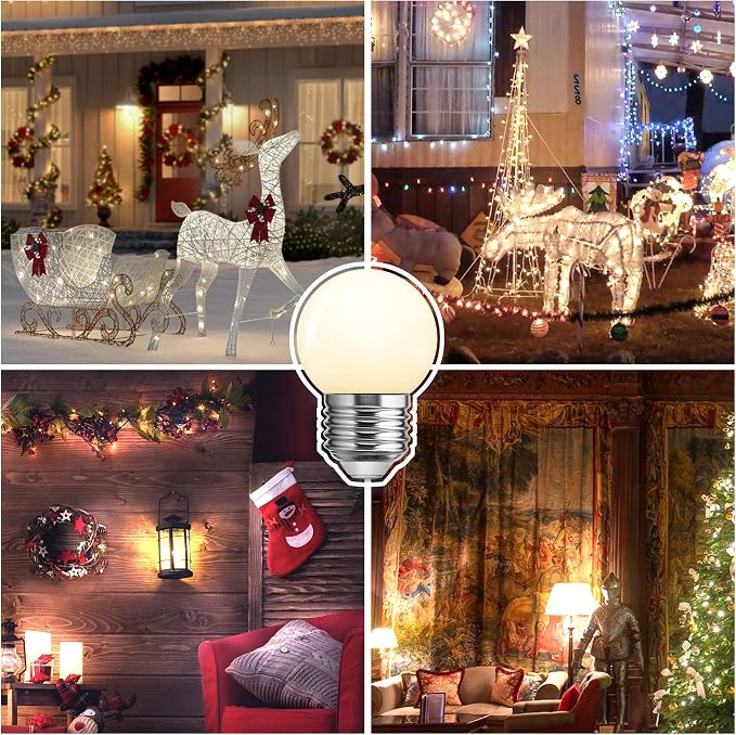 Globe LED Low Watt Light Bulbs, 1W Equivalent 15 watt Soft White 3000K Frosted, Tiny G40 Bulbs for Vanity Mirror Bathroom, Porch, Home Decor, Hollywood Style E26 Base Low Lumens Light Bulb, 6 Pack