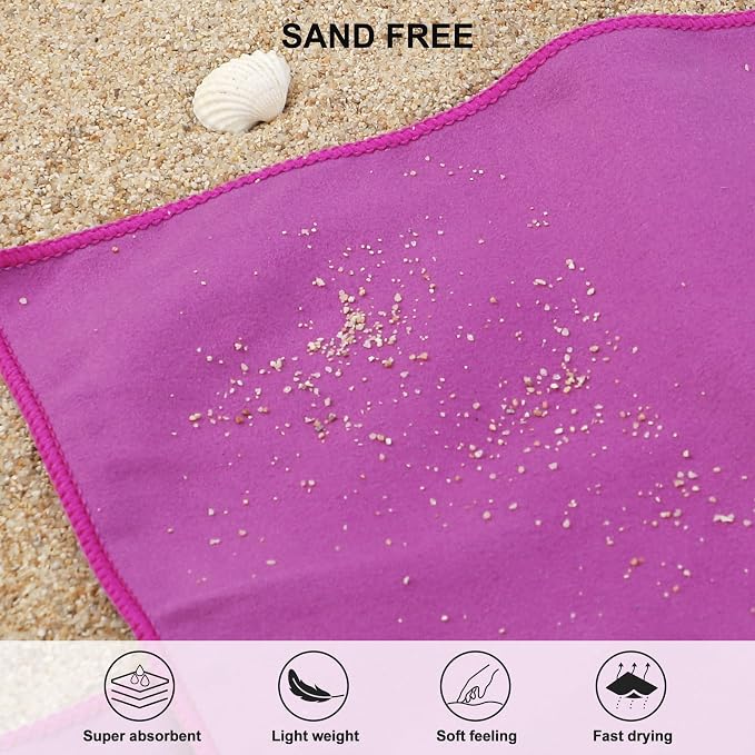 Rainleaf Microfiber Towel Quick Dry Camping & Travel & Gym Towel. Compact | Super Absorbent, Lightweight, Fast Drying. Suitable for Beach, Bath, Backpacking, Hiking, Swim.