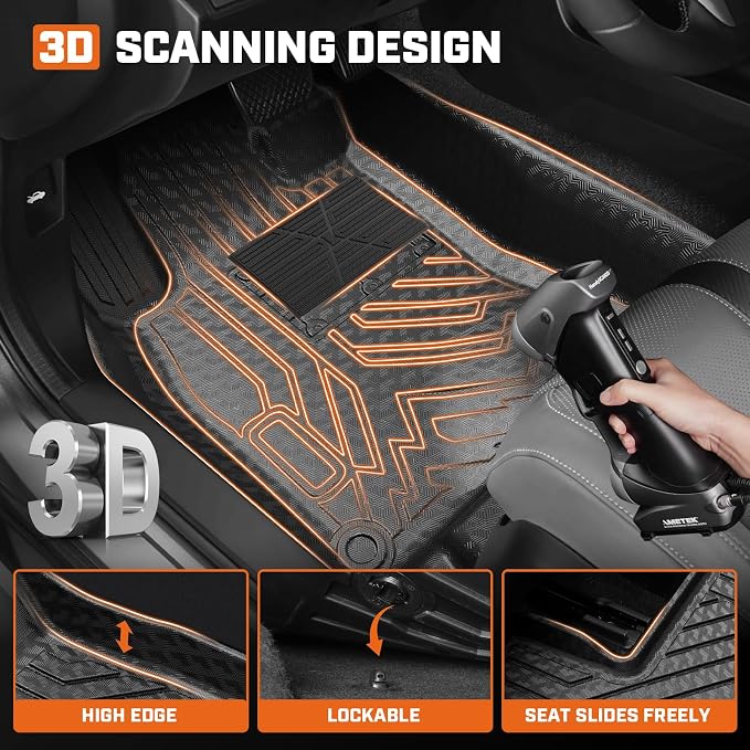 Mixsuper Floor mats for Honda Civic 2016-2021 Coupe/Sedan/Type R/Insight, 2017-2021 Honda Civic Hatchback,All Weather TPE Floor Liners Protection for Civic Accessories,2 Row Anti-Slip Car Mats, Black