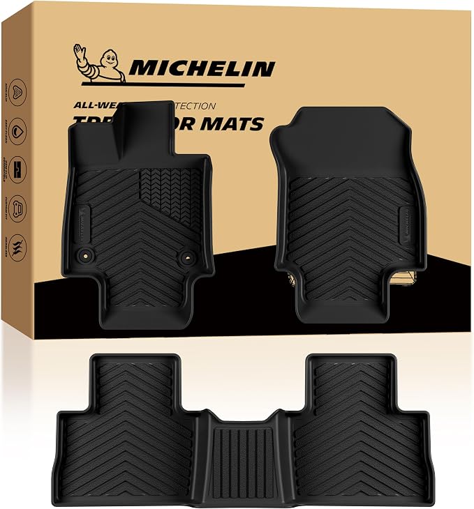 Michelin Vehicle Mats, Premier Series All-Weather TPE Custom Fit Liner for 2019-2025 Toyota RAV4 Gas Floor Mats (3 Piece)