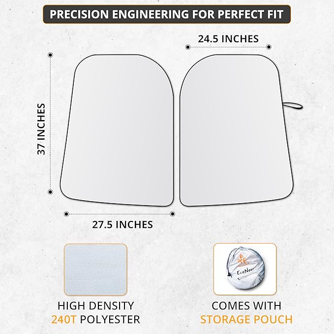 EcoNour Tesla Windshield Sun Shade for Model 3/Y 2017-2026, Foldable Front Window Sunshade Heat & UV Blocker for Tesla Interior Accessories