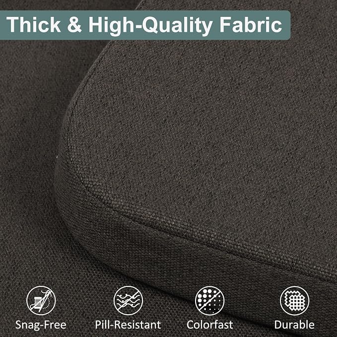 Shinnwa Seat Cushions for Dining Room Chairs 6 Pack, Patented Design Memory Foam Dining Chair Pads with Ties and Washable Cover, Set of 6, 17" x 16" x 2", Dark Brown