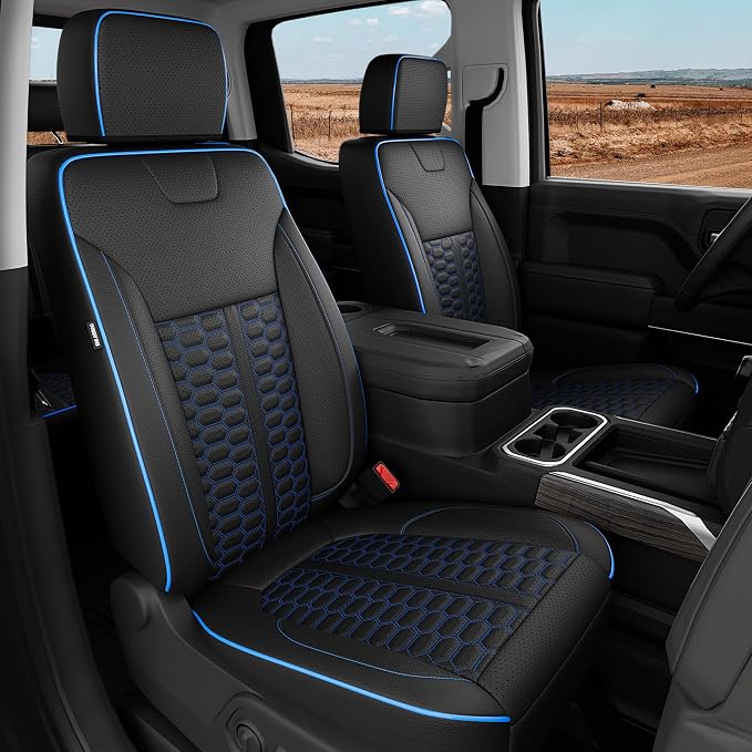 Custom Seat Covers for 2019-2026 Silverado/Sierra 1500 Crew Cab | Fits 2500/3500HD 2020-2026, Jump Seat Cover(armrest storage only), Faux leather, Waterproof, Scratch-resistant, Easy-clean