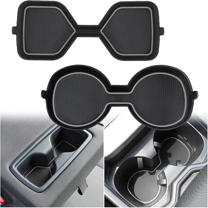 Auovo 3D Cup Holder Inserts for Toyota RAV4 Accessories 2025 2024 2023 2022 2021 2020 2019 Silicone Center Console Cup Holder Coaster Liner Mat Pad Interior Trims (Gray, 2pcs kit)