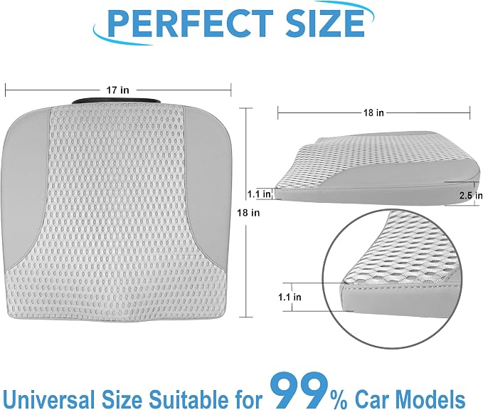 Lofty Aim Car Seat Cushion, Car Seat Pillow, Automotive Cushion | Memory Foam Car Seat Cushion for Long Driving, Butt Pillow for Pain Relief, Driver Seat Cushion for Car, Truck, Office, Gray