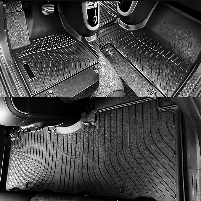 All Weather Rubber Car Floor Mats Compatible with 2018-2023 Honda Accord TPE Rubber Full Set Includes 1st 2nd Row Front Floor Mat(for 2018-2023 Honda Accord)