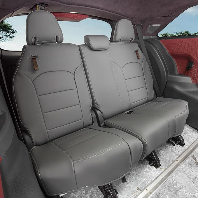 coverdream Sienna Leather Car Seat Covers Custom Fit for 2011-2020 Toyota Sienna SE,LE,XLE,SE Premium,XLE Premium,8-Seater,Airbag Compatible,Luxury Waterproof Auto Seat Protector(Full Set,Gray)
