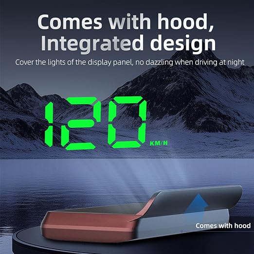 New Auto Dimming HUD with Sunshade, 3.5" Large Screen Heads Up Display for Cars, USB Powered Digital GPS Speedometer, Applicable for All Vehicles