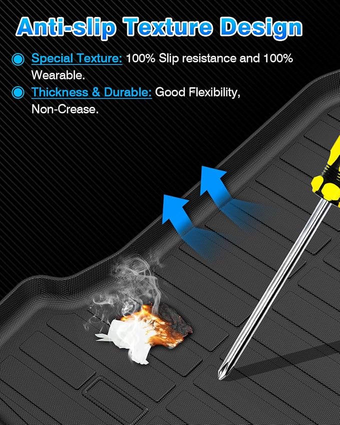 Cargo Liner for Chevy Suburban & GMC Yukon XL 2021-2025 2026, All Weather Cargo Mat for Suburban Accessories, Behind The 3rd Row Seats Trunk Mat, Heavy Duty Car Mats, Car Accessories
