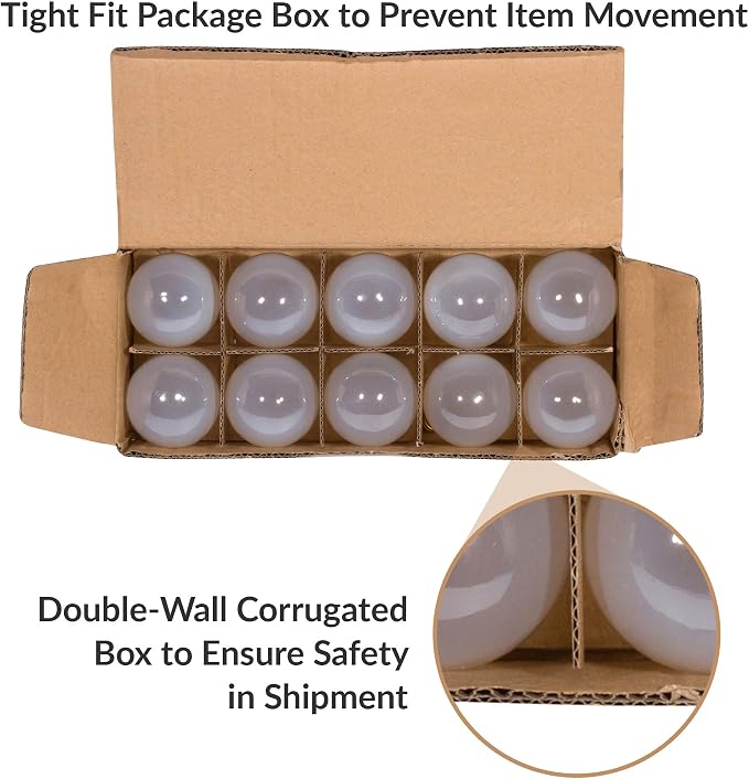 Simba Lighting Small Globe G16.5 40W E12 Frosted Glass 120V, 2700K, 10 Pack | Round Bulb, Candelabra Base, for Chandelier, Ceiling Fan Light, Decorative Vanity Lights, Wall Sconce, Warm White Dimmable