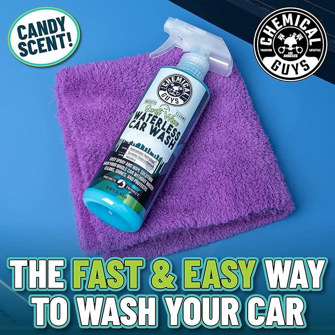 Chemical Guys Swift Wipe Waterless Car Wash Spray and Monster Extreme Microfiber Towels Bundle, High Lubrication Waterless Wash for Cars, Trucks, Motorcycles, and RVs - 16 Fl Oz