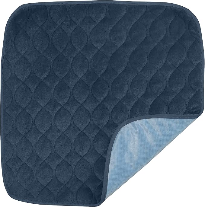 FRESH IDEAS Waterproof & Washable Seat Protector Pad, Navy, 2-Pack