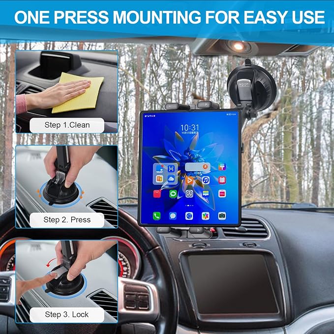 kelofam 5 in 1 car Phone Holder, car Dashboard Windshield Phone Mount, Suitable for iPhone17 16 15 14 iPhone13 promax, Samsung Z Fold 7 6 5, All Smartphones