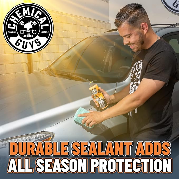 Chemical Guys, Hybrid V7 Optical Select High Gloss Liquid Car Wax, 16 oz | Liquid wax adds deep gloss and slick protection on any paint color, easy on and off, with a fresh orange scent