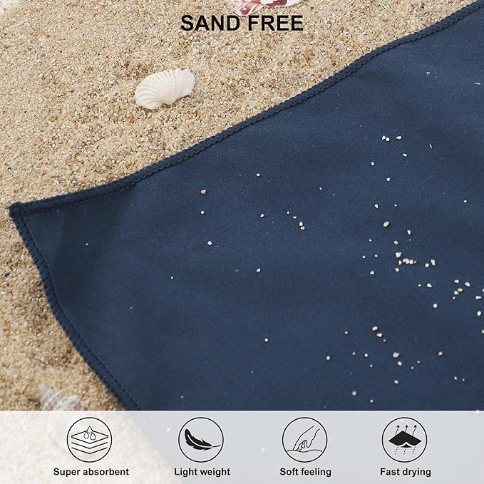 Rainleaf Microfiber Towel Quick Dry Camping & Travel & Gym Towel. Compact | Super Absorbent, Lightweight, Fast Drying. Suitable for Beach, Bath, Backpacking, Hiking, Swim.