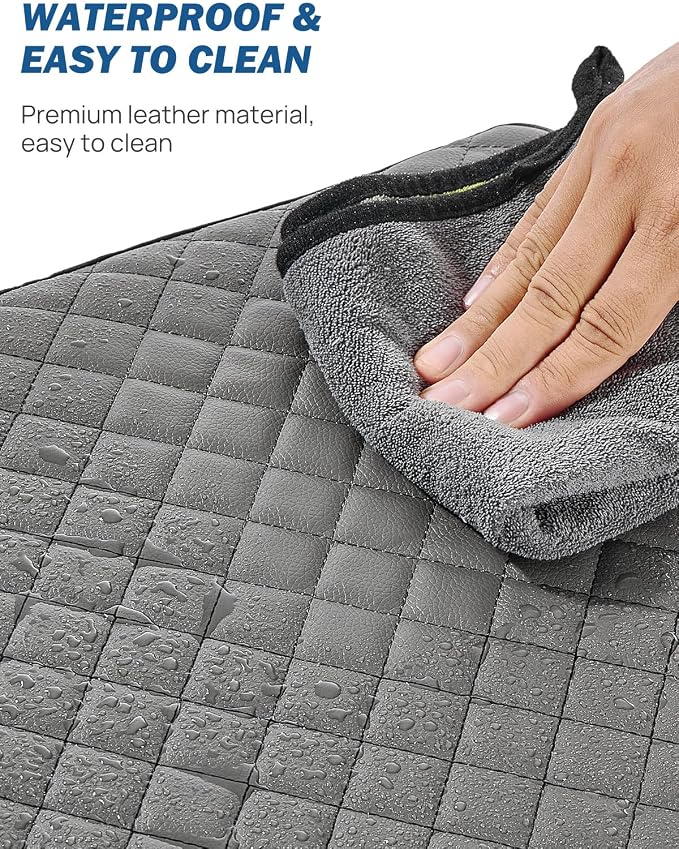 JOYTUTUS Center Console Cover Compatible with 2015-2026 Ford F150, 2017-2026 F250 F350 F450 with 40/20/40 Jump Seat, Leather Armrest Cover Center Console Cushion, Gray (Jump Seat Only)