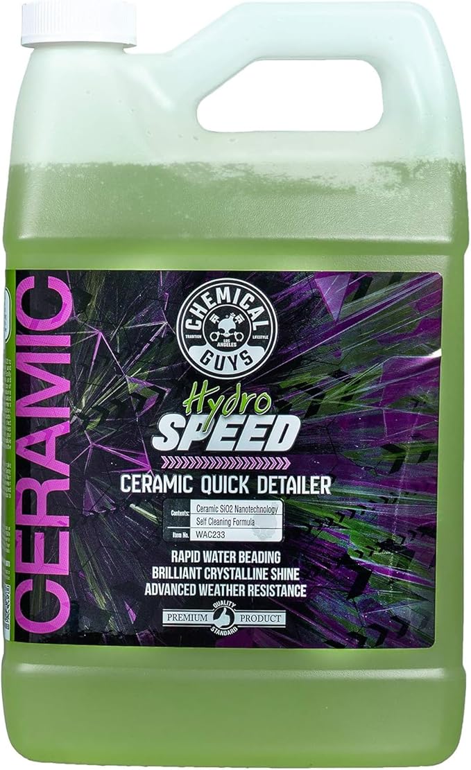 Chemical Guys, HydroSpeed Ceramic Quick Detailer Spray, Gloss, 1 Gallon | Ceramic polymers boost gloss, slickness and water beading, tops up coatings and wax on paint, glass and wheels