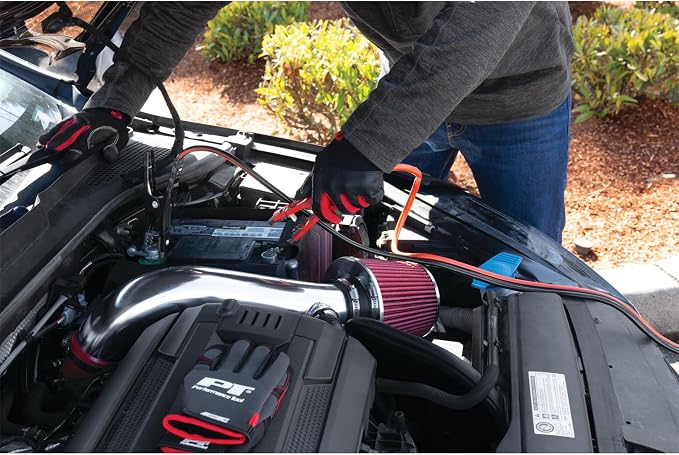 Performance Tool W1668 6GA 16 ft. Battery Jumper Cables - Rubber-Coated 100% Copper Cables, Color-Coded Alligator Jaws, Heavy Duty