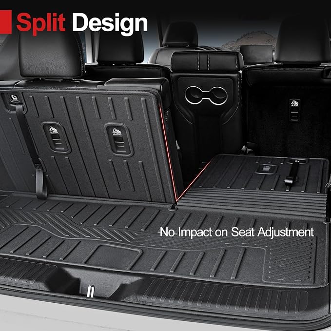 Cargo Mat for Honda Pilot 2023-2025 2026, All Weather TPE Cargo Liner with Backrest Mat Interior Protection for Honda Pilot TrailSport Touring Elite EXL Black Edition Accessories