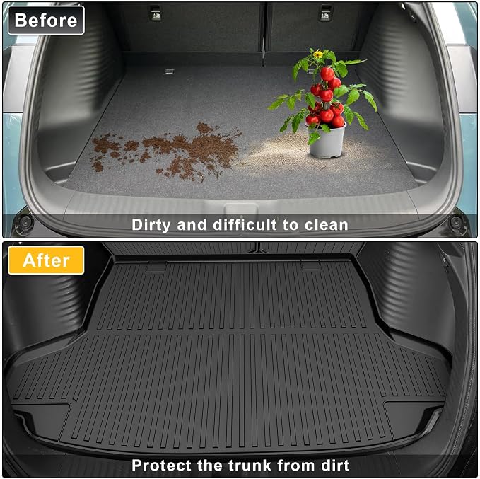 Cargo Mat & Backrest Mat Fit for Honda HRV 2023-2027 | for Acura ADX 2025-2026, All Weather TPE Custom Fit Trunk Mat Cargo Liner with Seatback Mat Accessories, Black