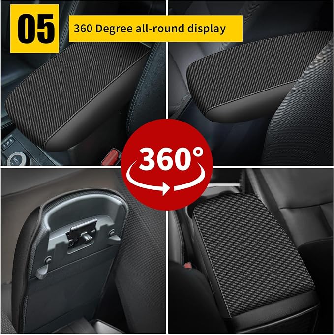 AOMSAZTO Carbon Fiber Armrest Covers for 2012 2013 2014 2015 Honda Civic Black
