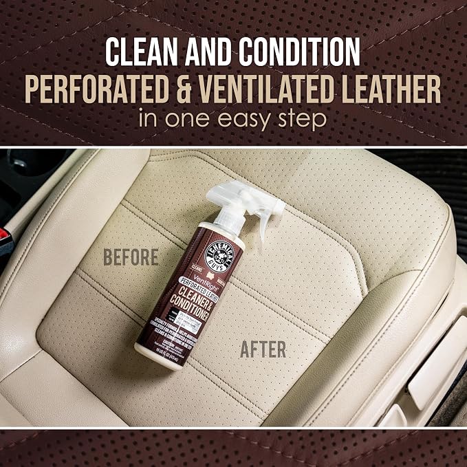 Chemical Guys Interior Detailing Bundle, Total Interior Cleaner Protectant 16 oz with VentRight Perforated Leather Cleaner & Conditioner 16 oz for Cars, Trucks, SUVs, RV Care
