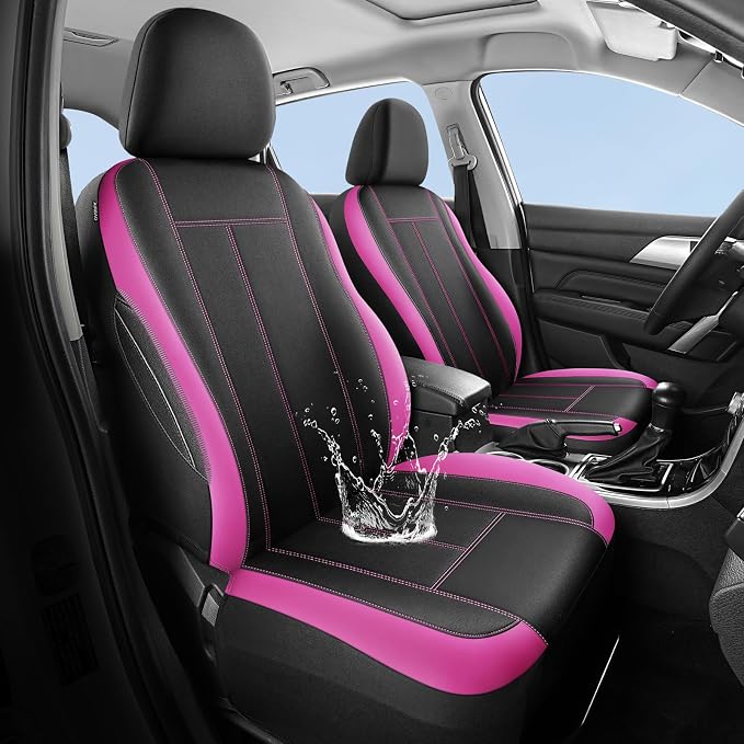 HChengkikz Full Set Neoprene Waterproof Car Seat Covers, Seat Protectors | Water Resistant Seat Protectors, Airbag Compatible, Universal Fit for Sedans, SUVs, Trucks, Vans