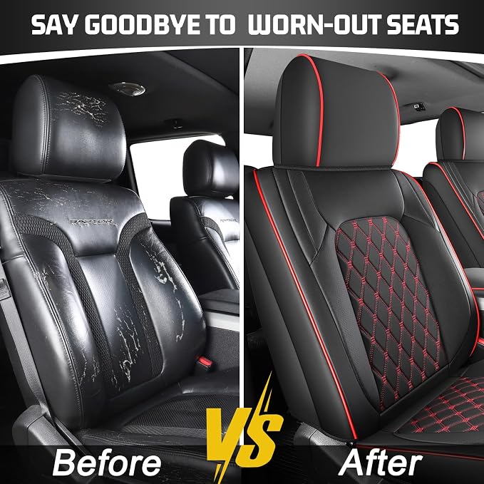 Umbrauto Leather Seat Covers for Silverado/Sierra, Waterproof Custom Full Set Seatcovers for Chevy Silverado/GMC Sierra 2007-2013 & 2019-2026 1500, 2020-2026 2500HD 3500HD Crew/Double/Extended Cab