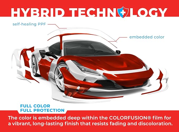 ColorFusion PPF by VViViD, Gloss Sinister Red Dry Apply PPF Vinyl Car Wrap Roll 10ft x 5ft