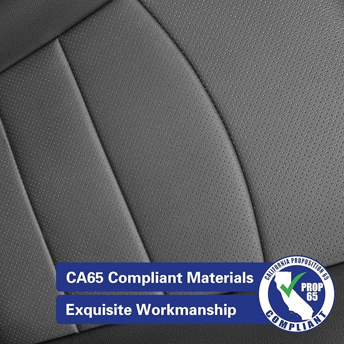 EKR Car Seat Covers Custom Fit for Toyota 4Runner(7 Seats) Full Set | for Toyota 4 Runner 2025-2026 Seat Covers for SUV Trucks,Airbag Compatible,Waterproof Pet-resistant,Faux Leather(Black/Gray)