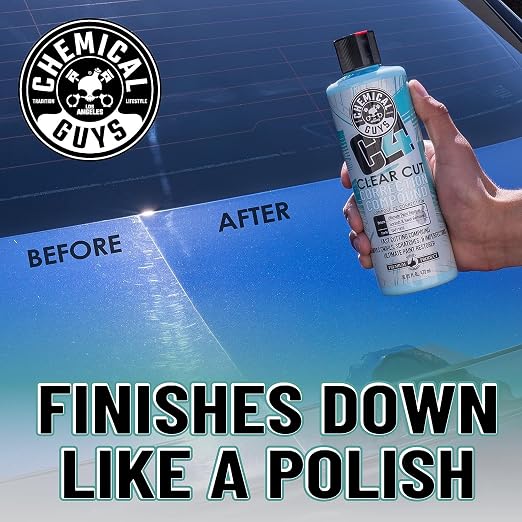 Chemical Guys, C4 Clear Cut Correction Compound for Paint Defects, 16 oz | Pro compound cuts swirls, holograms and scratches from clear coat, leaving a smooth, glossy, correction-ready finish