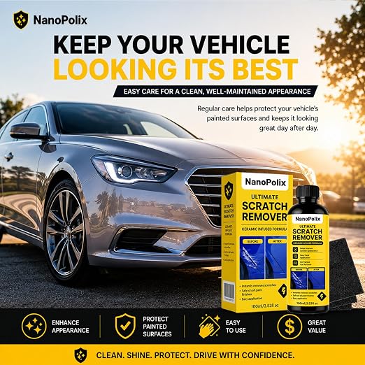 Scratch Remover, Car Paint Repair Paste for Light Scratches, Swirl Marks, Scuffs & Water Spots, Polishing Compound Restores Shine, Safe for All Paint Colors, 100ml with 3 Cloths (1)