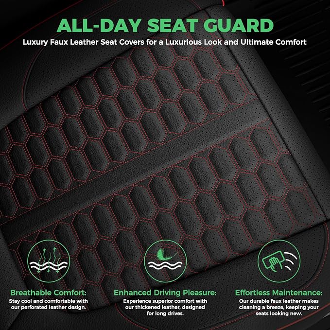 Custom Seat Covers for 2019-2026 Silverado/Sierra 1500 Crew Cab | Fits 2500/3500HD 2020-2026, Jump Seat Cover(armrest storage only), Faux leather, Waterproof, Scratch-resistant, Easy-clean