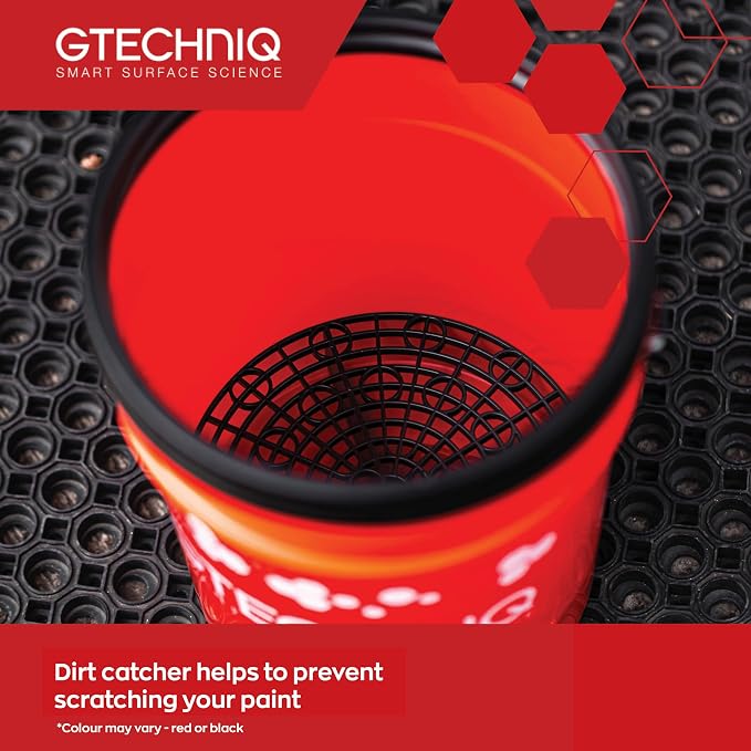 Gtechniq Bucket with Lid for Cleaning Car, 20L | Includes Dirt Trap and Screw-Top Airtight Lid