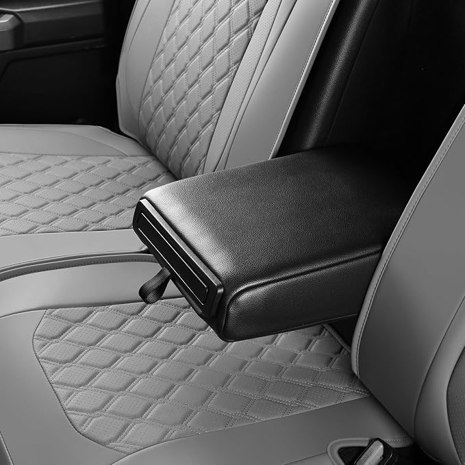 Huidasource Fit for Gray Chevy Silverado/GMC Sierra Rear Seat Covers, Thickened Split Nappa Leather Truck Back Seat Cover 2007-2013&2019-2026 1500, 2020-2026 2500HD 3500HD Crew Cab WT LS LT