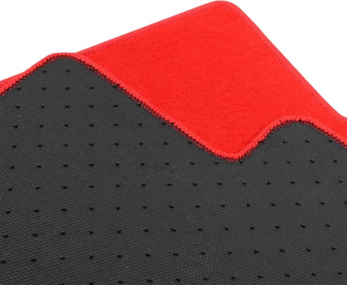 Fit 2016-2021 Honda Civic Floor Mats OEM Fitment Style Red with FC Logo | IKON MOTORSPORTS, Front & Rear Floor Mats Carpet With FC Logo 4PCS, 2017 2018 2019 2020