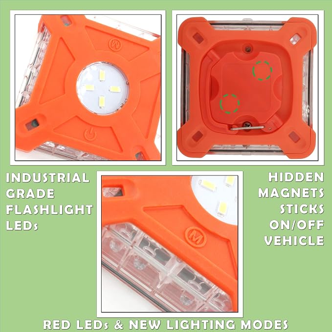 Marcala 12-Pack LED Flare kit + Square 3-Pack Road Flare Kit