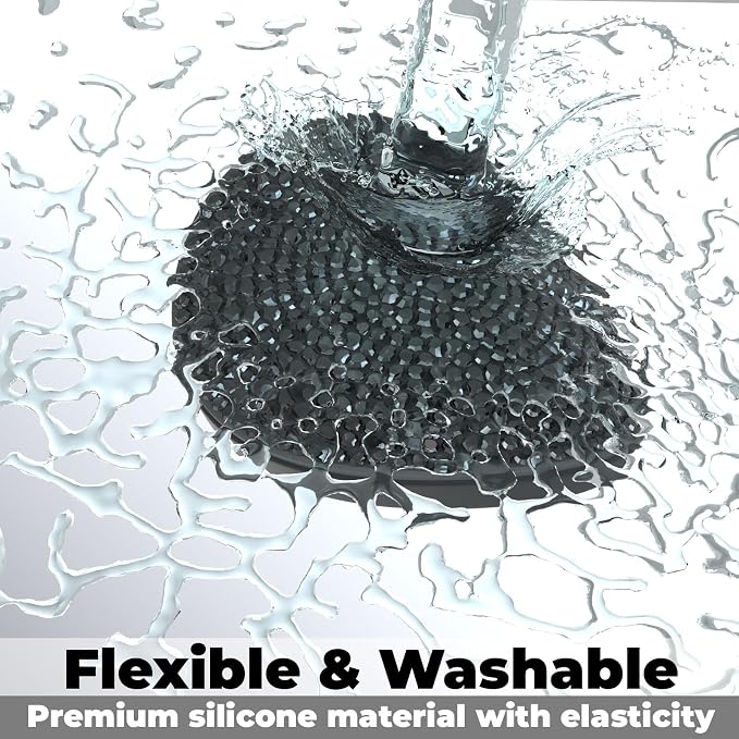BFXM 2 PCS Bling Cup Holder Coaster, Car Accessories for Women 2.75 inch Diamond Universal Non-Slip Silicone Cup Holder Coasters, Sparkly Bling (Black)