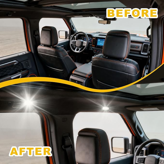 LED Interior Dome Lights Kit Fit for 21-25 Ford Bronco 2/4 Door | Fit for Hardtop & Softtop, 4PCS, Interior Light Accessories, Not Fit Bronco Sport