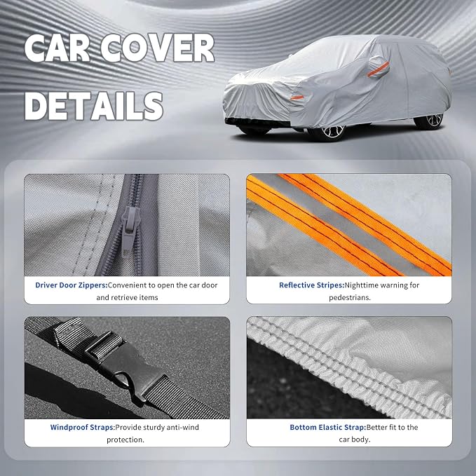 GUNHYI 6 Layers SUV Car Cover Custom Fit Volkswagen Atlas (2017-2026) Waterproof All Weather, Heavy Duty Outdoor Snow Sun Rain Uv Protection (Ships from US Warehouse, Delivery 3-8 Days)