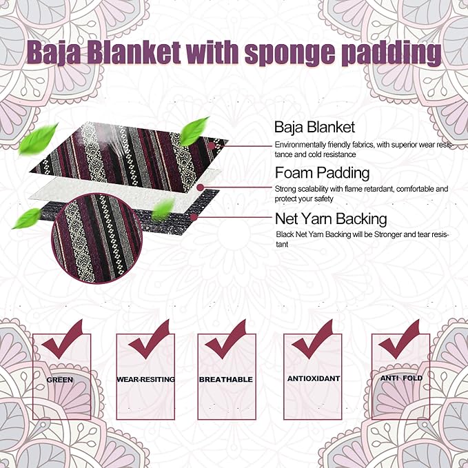 uxcell Universal Stripe Front Baja Bucket Seat Cover Saddle Blanket for Car SUV