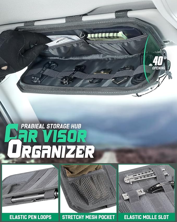 LIVANS Tactical Car Sun Visor Organizer, Fit Cars Trucks SUV Jeeps Patrols | Livans Tactical Car Sun Visor Organizer, Fit Cars Trucks Suv Jeeps Patrols
